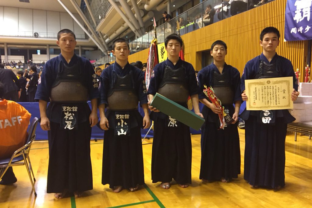 平成29年度愛知県剣道道場連盟「近藤杯」争奪少年剣道錬成大会　中学生の部　敢闘賞　東松舘道場